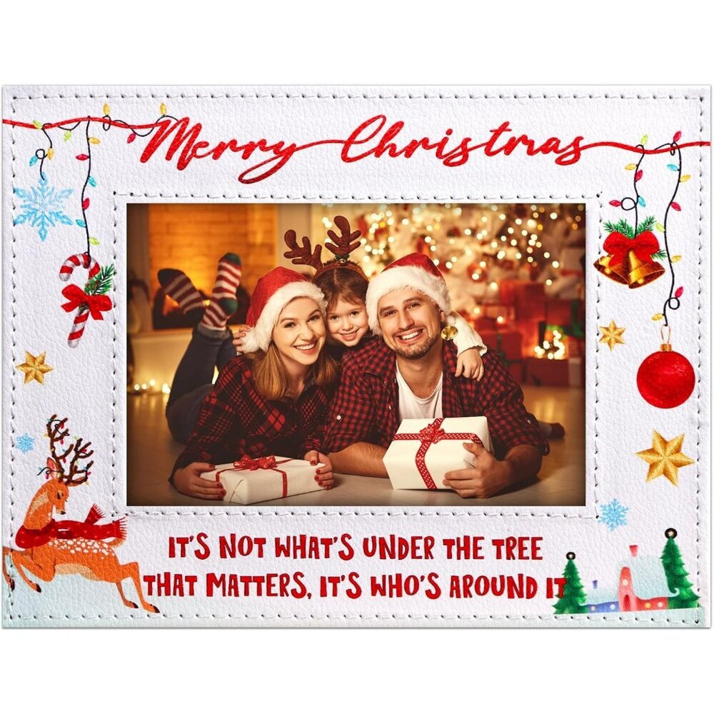 Christmas Picture Frame 2025-4 x 6 mas Family Photo Frames Snowflake Merry Chris